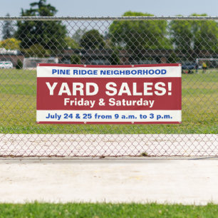Patriotic Neighborhood Yard Sale Banner