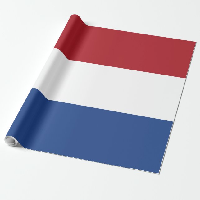 Patriotic Netherlands flag Wrapping Paper (Unrolled)