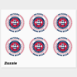 Patriotic Nevada Circle Design Sticker