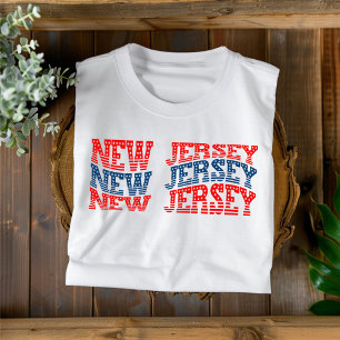Patriotic New Jersey Red and Blue Boho T-Shirt