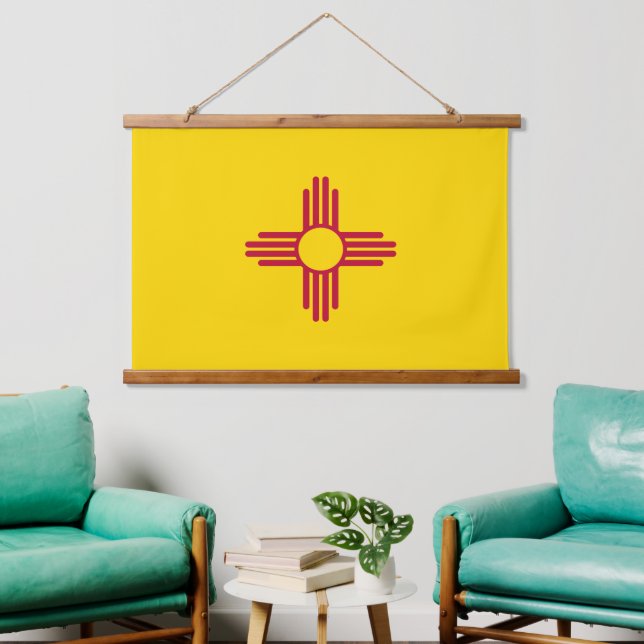 Patriotic New Mexico Tapestry, New Mexican Flag Hanging Tapestry (Living Room)