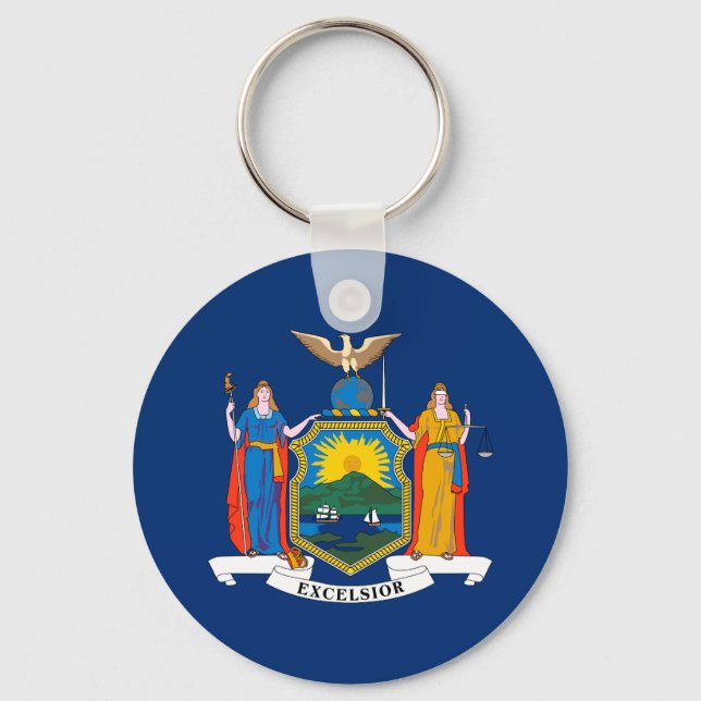 Patriotic New York State Flag Key Ring (Front)