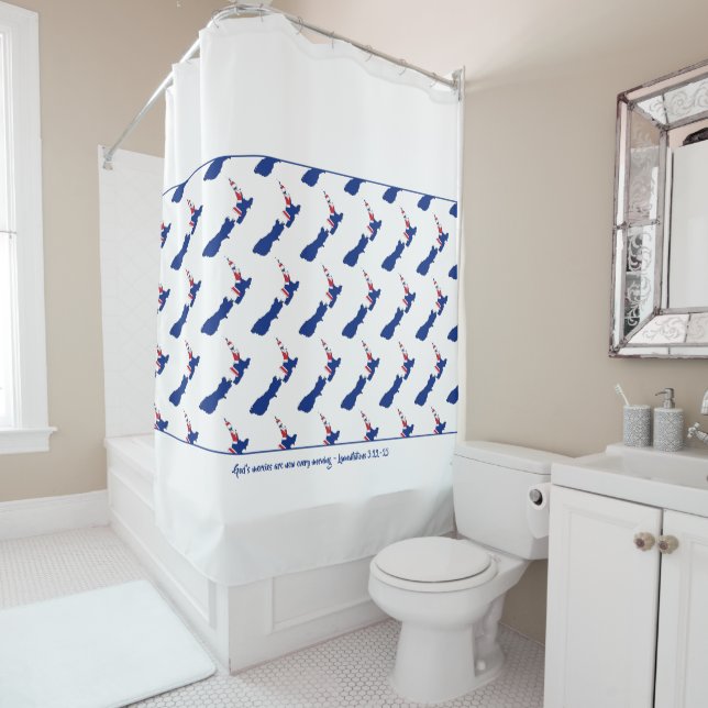 Patriotic NEW ZEALAND Customisable Scripture Shower Curtain (In Situ)