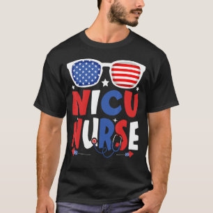 Patriotic Nicu Nurse 4th Of July American Sunglass T-Shirt