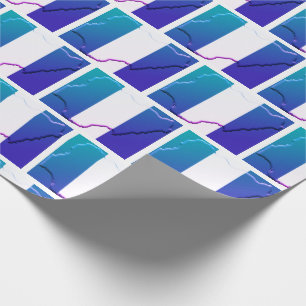 Patriotic NIGERIA FLAG MAP Teal Blue Wrapping Paper