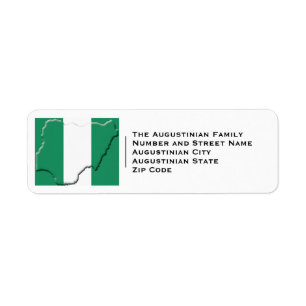 Patriotic   NIGERIA Flag Return Address Label