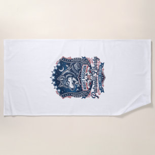 Patriotic Night Mission Patriot Wolf Military Insp Beach Towel