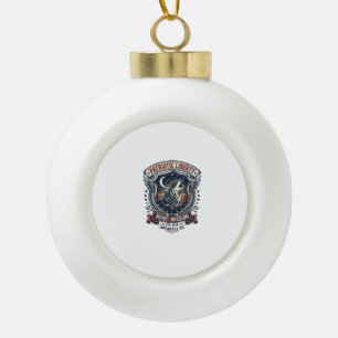 Patriotic Night Mission Patriot Wolf Military Insp Ceramic Ball Christmas Ornament