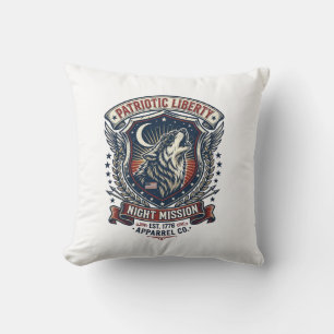 Patriotic Night Mission Patriot Wolf Military Insp Cushion