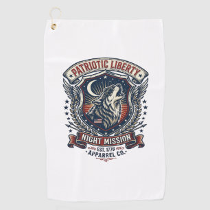 Patriotic Night Mission Patriot Wolf Military Insp Golf Towel
