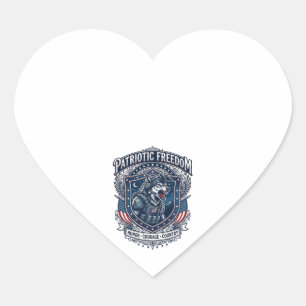 Patriotic Night Mission Patriot Wolf Military Insp Heart Sticker