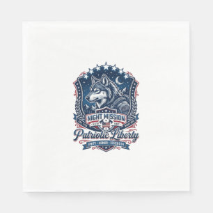 Patriotic Night Mission Patriot Wolf Military Insp Napkin