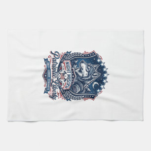 Patriotic Night Mission Patriot Wolf Military Insp Tea Towel