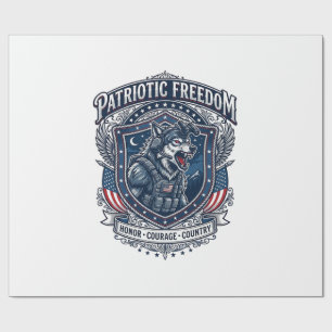 Patriotic Night Mission Patriot Wolf Military Insp Wrapping Paper