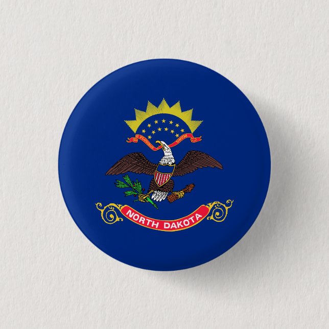 Patriotic North Dakota State Flag 3 Cm Round Badge (Front)