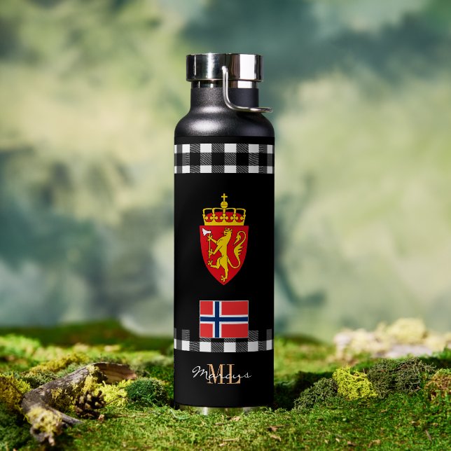 Patriotic Norway Vacuum Insulated, Norwegian Flag Water Bottle (Outdoor)