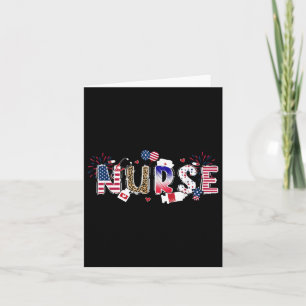 Patriotic Nurse 4th Of July American Flag Medical Card