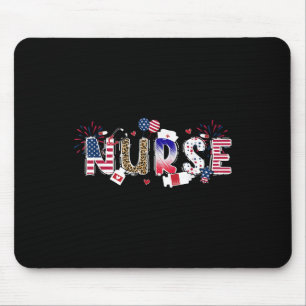 Patriotic Nurse 4th Of July American Flag Medical Mouse Pad