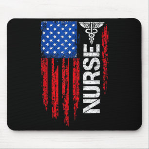 Patriotic Nurse American Flag Medical Pride Mouse Pad