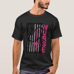 Patriotic Nurse Flag Graduating School Rn Nurse T-Shirt