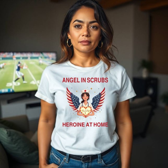 Patriotic Nurse Mum Angel – Design T-Shirt (Creator Uploaded)