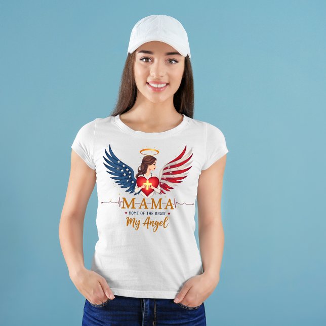 Patriotic Nurse Mum – Mama, My Angel T-Shirt (Creator Uploaded)