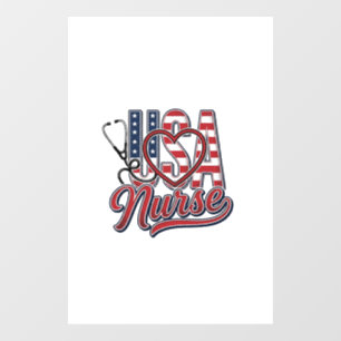 Patriotic Nurse USA Heart Stethoscope Shirt Design