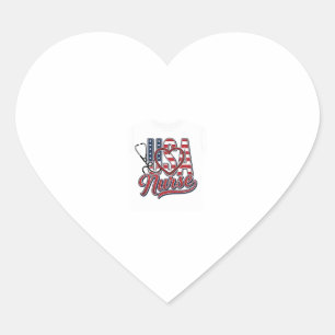 Patriotic Nurse USA Heart Stethoscope Shirt Design Sticker