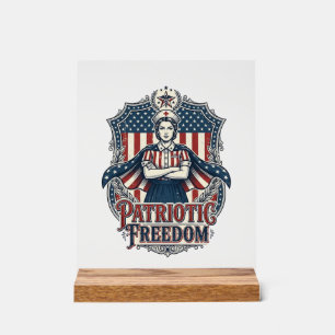 Patriotic Nurse Vector Graphic Tee_1 Acrylic Sign