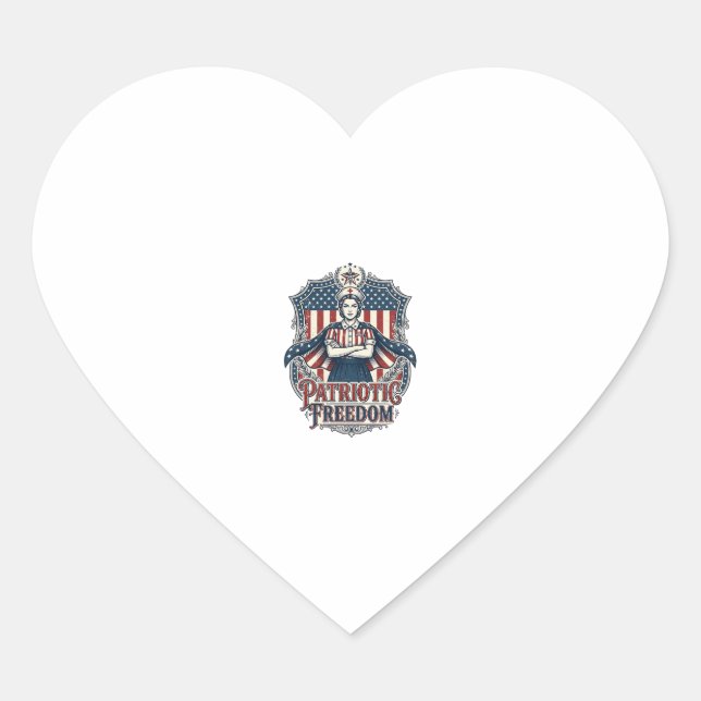Patriotic Nurse Vector Graphic Tee_1 Heart Sticker (Front)