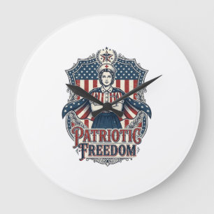 Patriotic Nurse Vector Graphic Tee_1 Large Clock