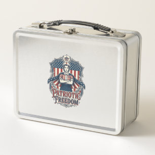 Patriotic Nurse Vector Graphic Tee_1 Metal Lunch Box