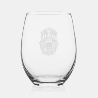 Patriotic Nurse Vector Graphic Tee_1 Stemless Wine Glass