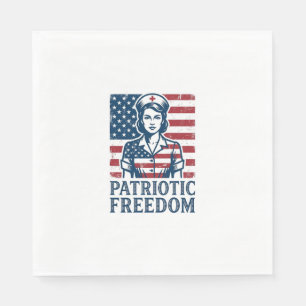 Patriotic Nurse Vector Graphic Tee Napkin