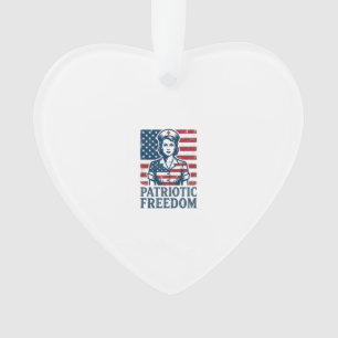 Patriotic Nurse Vector Graphic Tee Ornament