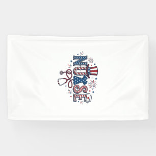Patriotic Nurse Vintage Engraving Vector Design_1 Banner