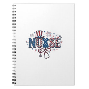 Patriotic Nurse Vintage Engraving Vector Design_1 Notebook