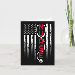 Patriotic Nurse With Flag Stethoscope For Rn Card