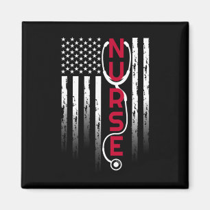 Patriotic Nurse With Flag Stethoscope For Rn  Magnet