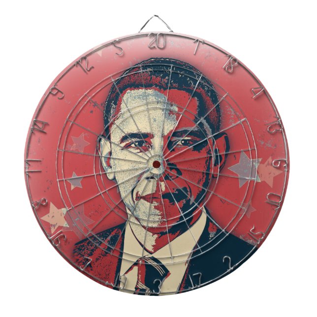 Patriotic Obama Pop Art Dart Board (Front)