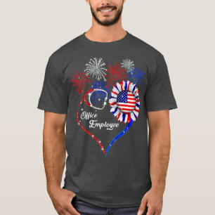 Patriotic Office Employee 4th Of July American Fla T-Shirt