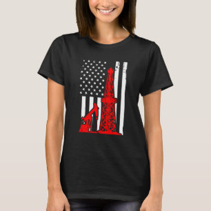 Patriotic Oilfielder Oildrilling American Flag Oil T-Shirt
