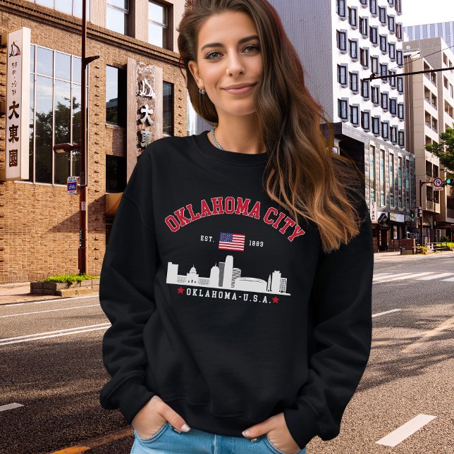 Patriotic Oklahoma City Flag & Skyline Hoodie (Creator Uploaded)