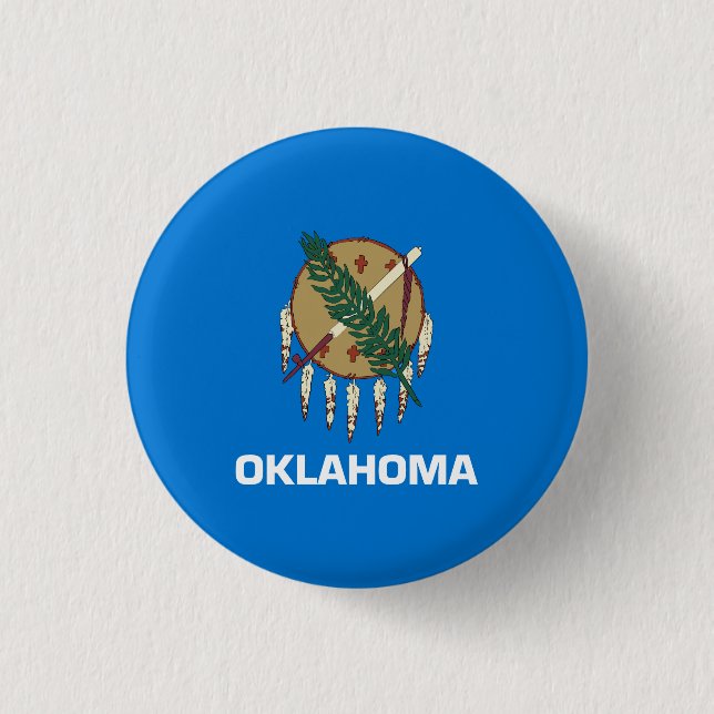 Patriotic Oklahoma State Flag 3 Cm Round Badge (Front)