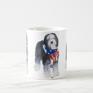 Patriotic Old English Sheepdog Coffee Mug