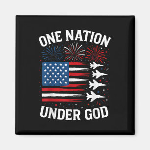 Patriotic One Nation Under God Boy 4th July Usa Fi Magnet