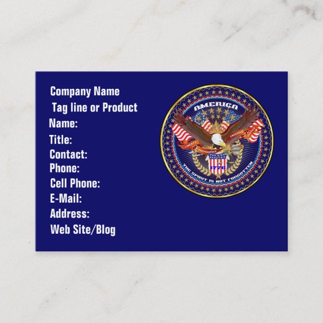 Patriotic or Veteran  View Artist Comments Business Card (Front)