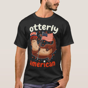 Patriotic Otterly American Flag 4th of July Otter  T-Shirt