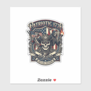 Patriotic Outlaw Skull Sheriff Dark Patriot Skelet