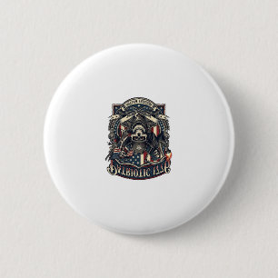 Patriotic Outlaw Skull Sheriff Dark Patriot Skelet 6 Cm Round Badge